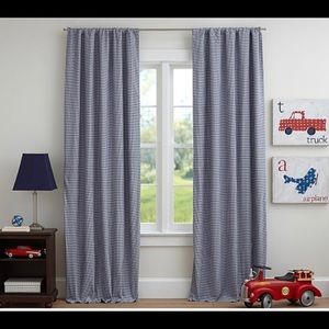 Pottery Barn Kids Gingham Blackout Curtain Panels (2) 44x84